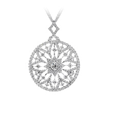 925 Prata Jóias Pave Silver Mosaic Dream Pendant com CZ